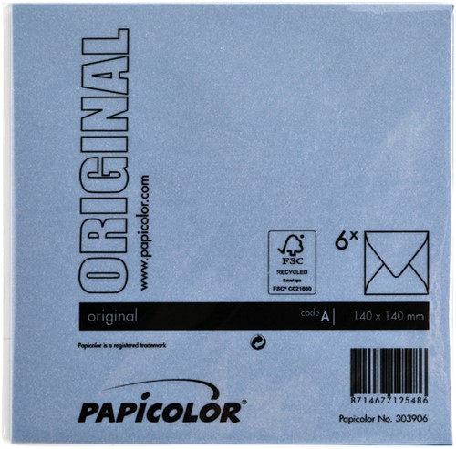 Envelop Papicolor 140x140mm donkerblauw 6/st-3