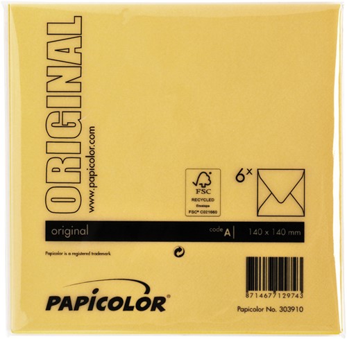Envelop Papicolor 140x140mm dottergeel 6/st-3