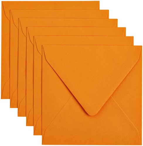 Envelop Papicolor 140x140mm oranje 6/st