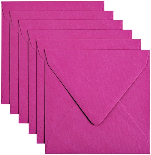 Envelop Papicolor 140x140mm felroze 6/st