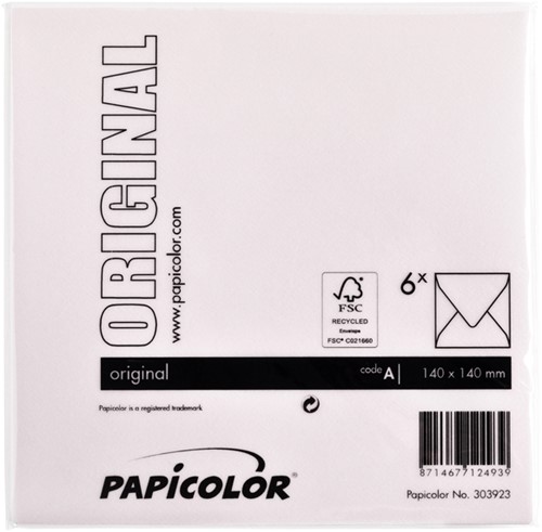 Envelop Papicolor 140x140mm lichtroze 6/st-3