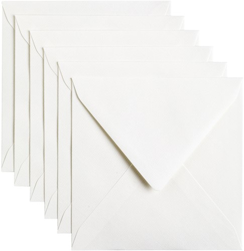 Envelop Papicolor 140x140mm hagelwit 6/st