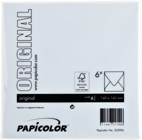 Envelop Papicolor 140x140mm babyblauw 6/st-3