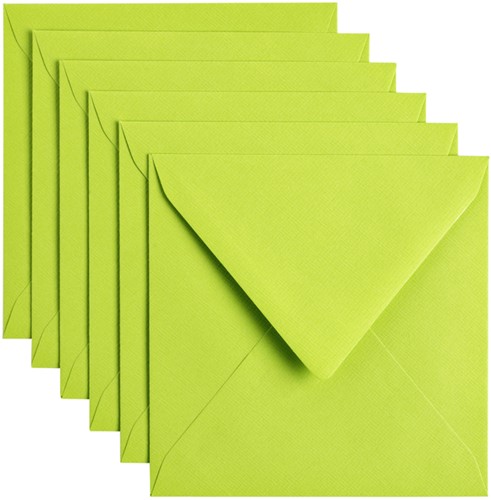 Envelop Papicolor 140x140mm appelgroen 6/st