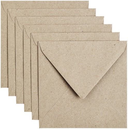 Envelop Papicolor 140x140mm kraft grijs 6/st