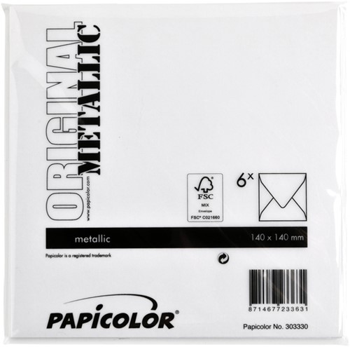 Envelop Papicolor 140x140mm parelwit 6/st-3