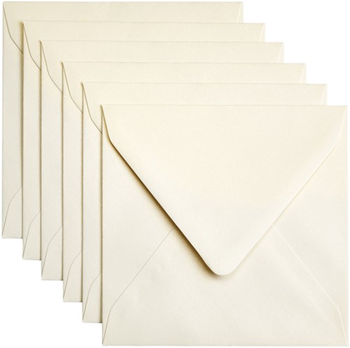 Envelop Papicolor 140x140mm ivoor 6/st