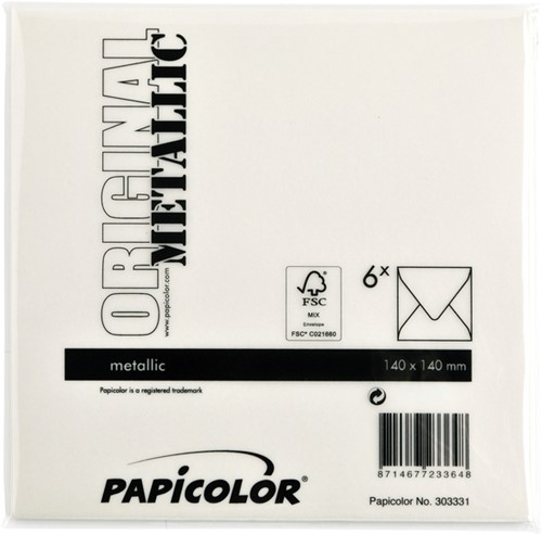 Envelop Papicolor 140x140mm ivoor 6/st-3