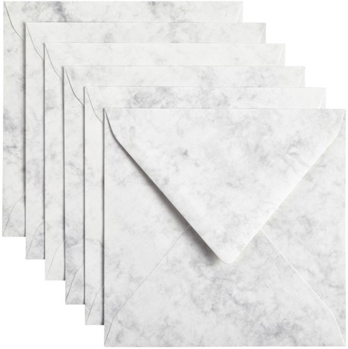 Envelop Papicolor 140x140mm marble grijs 6/st