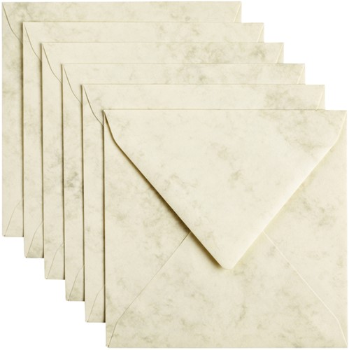 Envelop Papicolor 140x140mm marble ivoor 6/st