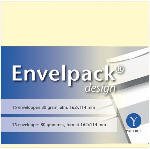 Enveloppen Papyrus design ivoor 114x162mm 80gr pk/15