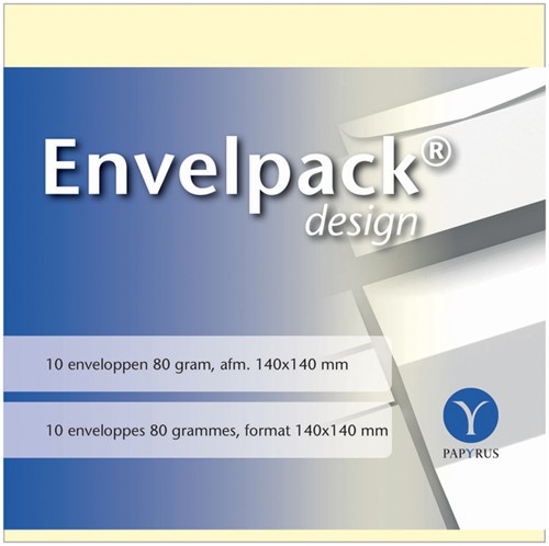 Enveloppen Papyrus design creme 140x140 80gr pk/10