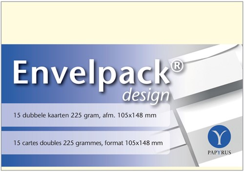 Kaarten dubbel Papyrus design ivoor 105x148mm pk/15