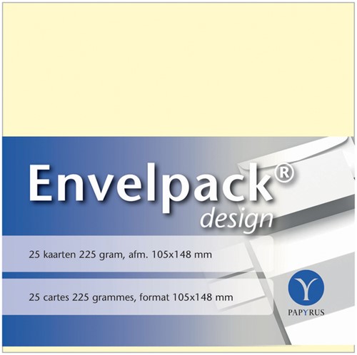 Kaarten enkel Papyrus design ivoor 105x148mm pk/25