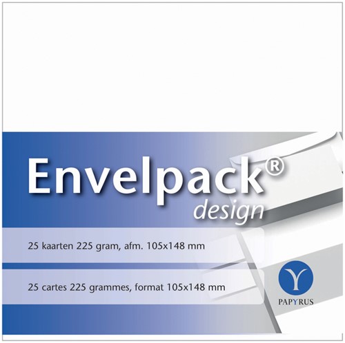 Kaarten enkel Papyrus design wit 105x148mm pk/25