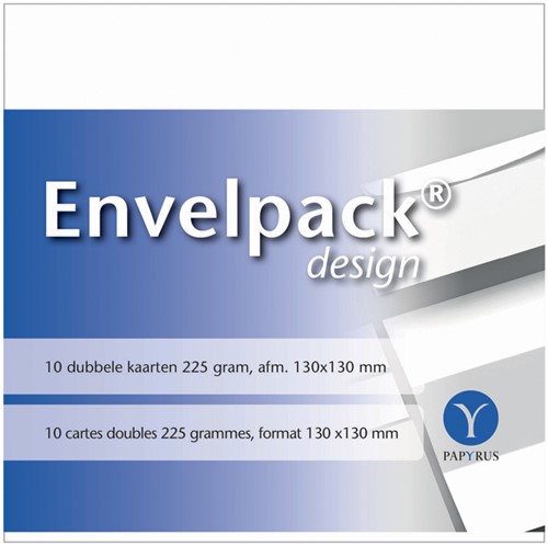 Dubbele kaarten Papyrus design wit 130x130mm pk/10