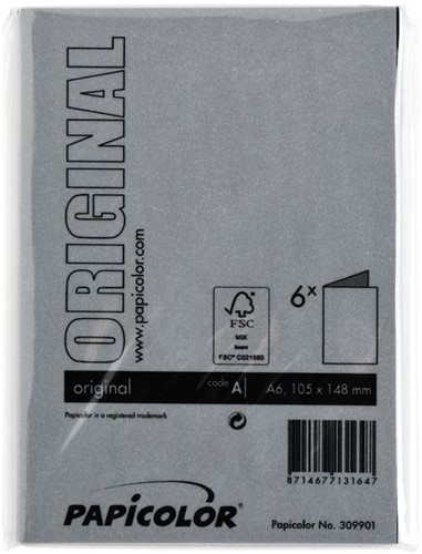 Correspondentiekaart Papicolor dubbel 105x148mm ravenzwart 6/st-3