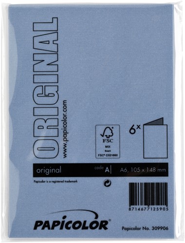 Correspondentiekaart Papicolor dubbel 105x148mm donkerblauw 6/st-3