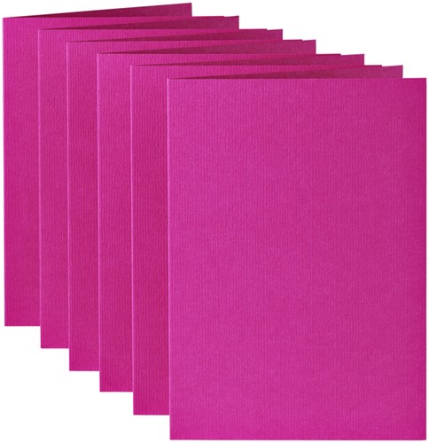 Correspondentiekaart Papicolor dubbel 105x148mm felroze 6/st-2