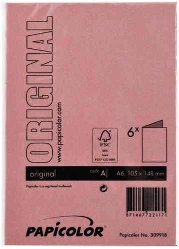 Correspondentiekaart Papicolor dubbel 105x148mm rood 6/st-3