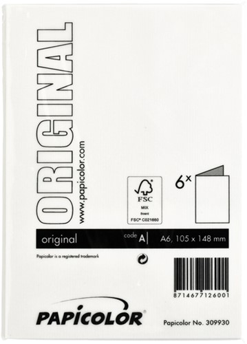 Correspondentiekaart Papicolor dubbel 105x148mm hagelwit 6/st-3