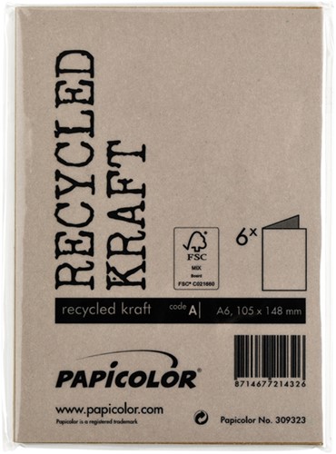 Correspondentiekaart Papicolor dubbel 105x148mm bruin 6/st-3