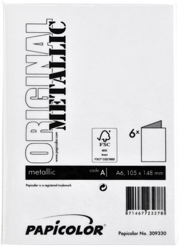 Correspondentiekaart Papicolor dubbel 105x148mm parelwit 6/st-3