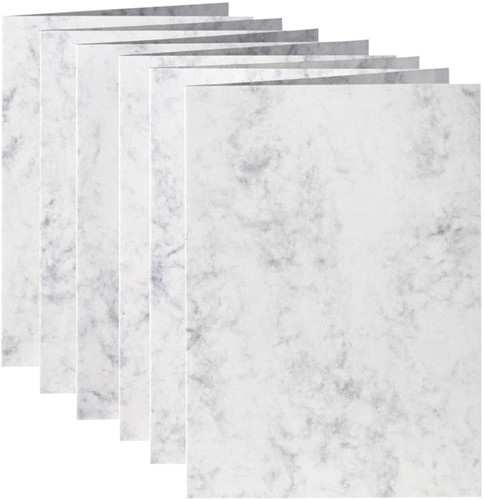 Correspondentiekaart Papicolor dubbel 105x148mm marble grijs 6/st-2