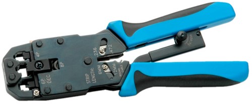 Krimptang universeel voor modulaire connectoren