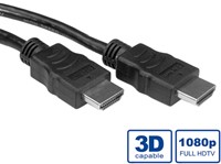 Kabel HDMI high speed + ethernet male/male  1 meter zwart