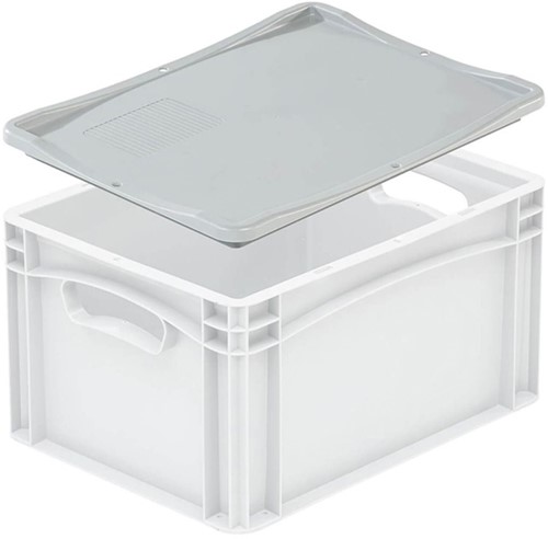 Oplegdeksel voor stapelkrat Basic 600x400mm lichtgrijs-2