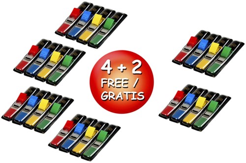 Indextabs 3M Post-it smal 6834 assorti  4+2 gratis