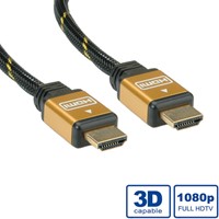 Kabel HDMI gold high speed + ethernet male/male  1 meter zwart-2