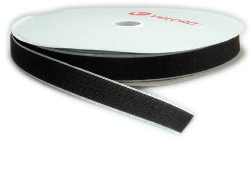Klittenband Velcro zelfklevend 25mm x 25m harde kant zwart-2