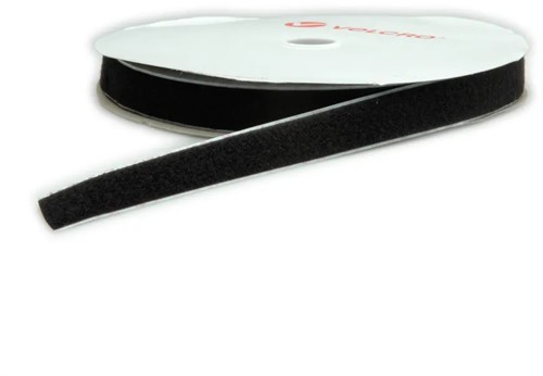 Klittenband Velcro zelfklevend 25mm x 25m zachte kant zwart-2