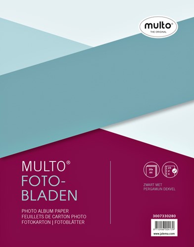 Fotobladen Multo 23r. + dekvel zwart pk/20