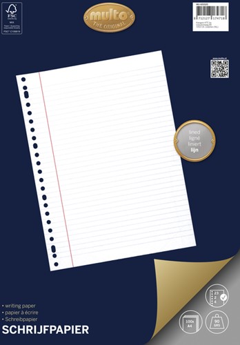 Ringbandinterieur A4 23r Multo lijn +voorlijn pk/100vel
