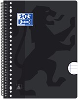 Collegeblok Oxford A4+ 4-gaats lijn 90vel zwart 