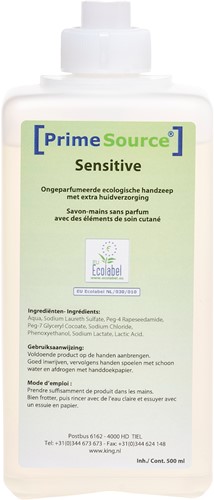 Handzeep Primesource neutraal ongeparfumeerd 12x500ml Sensitive