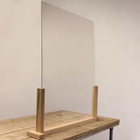 Preventiescherm  80x 80cm staand houten frame-2