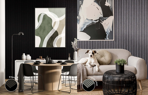 Akoestische lattenwand van PET-vilt in houtlook -3