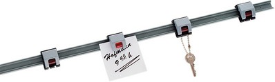 Wandlijst Hebel Rol-klemboy 100cm grijs incl. 4 rol-klemboys