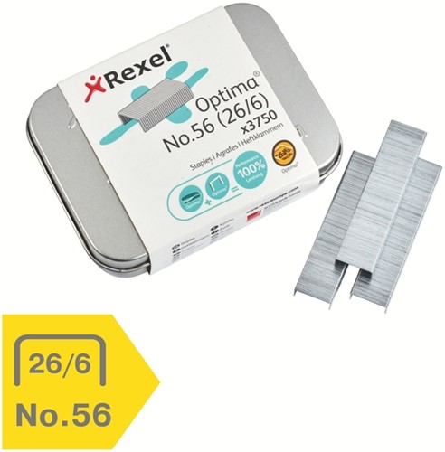 Nietjes 26/6 Rexel Optima NR56 gegalv ds/3750-3