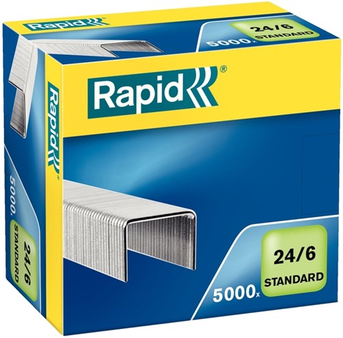 Nietjes 24/6 Rapid gegalvaniseerd standaard ds/5000