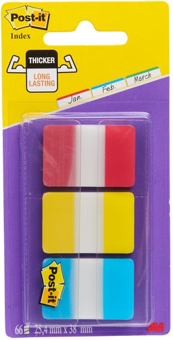 Indextabs 3M Post-it 686RYB sterk 25mm assorti pak/66