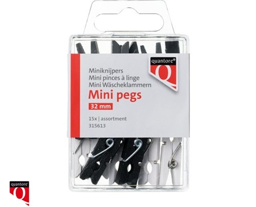 Miniknijper hout 24mm Quantore ds/15 assorti