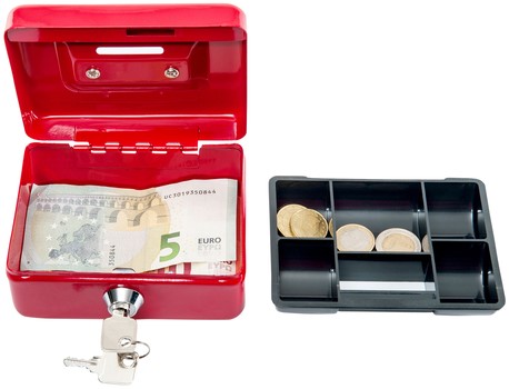 Geldkist spaargleuf 125x95x60mm rood-3