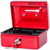 Geldkist spaargleuf 125x95x60mm rood-1
