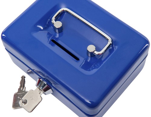 Geldkist spaargleuf 125x95x60mm blauw-2