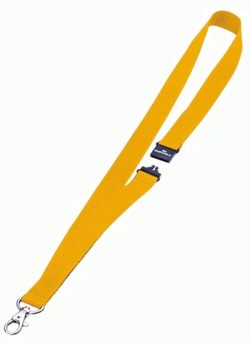 Textielkoord Durable 8137 44cm met veerhaak geel